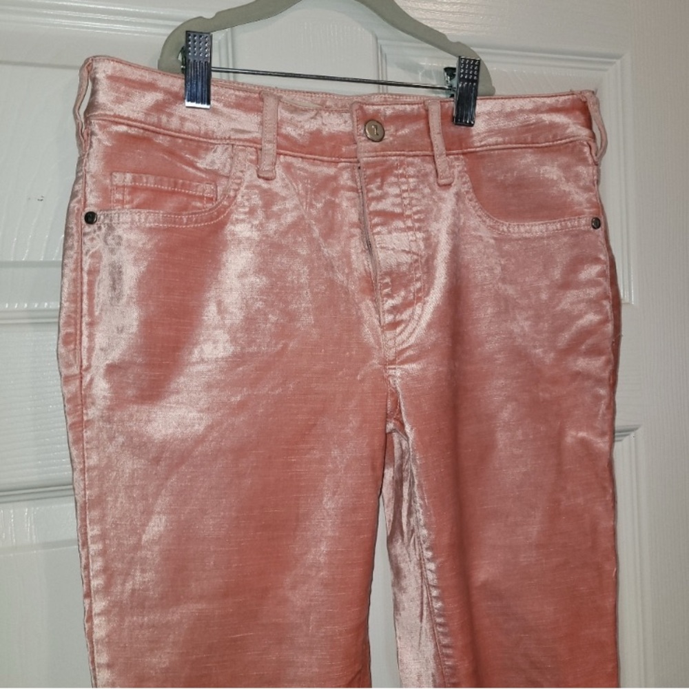NWOT Pilcro Velvet Serif Mid-Rise Pink Velour Skinny Jeans Sz 27 28 - Picture 7 of 15